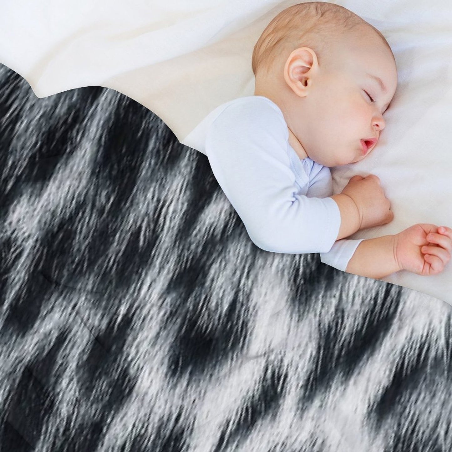Snow Leopard Real to Life Print Sustainable Throw Blanket