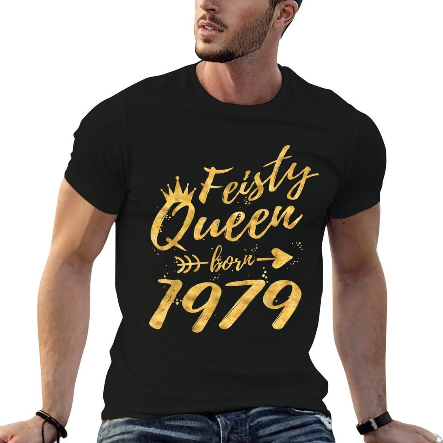 40th Birthday Gift for Women, Feisty Queen Born 1970 Graphic-printed T-Shirt