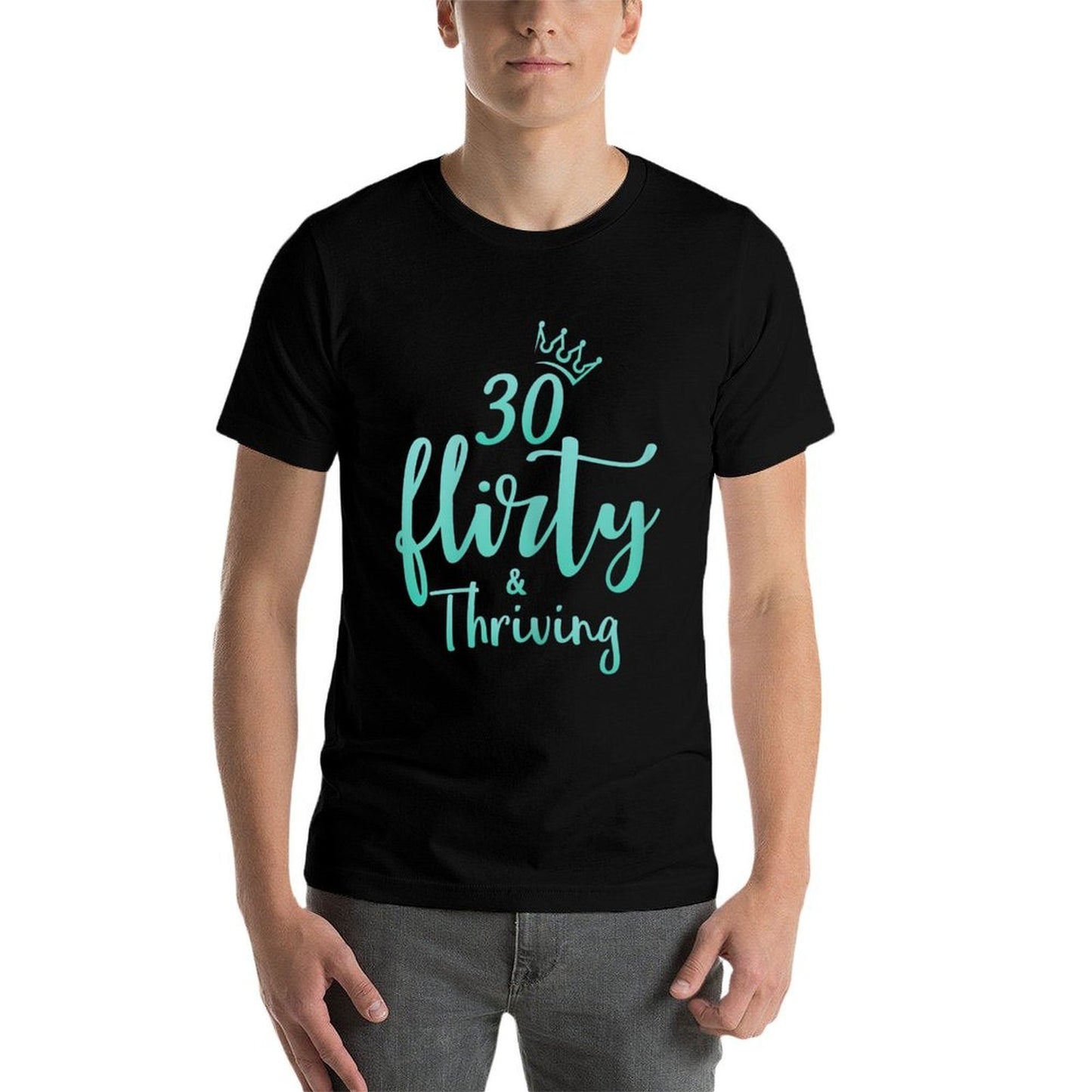 Womens 30 Thirty Flirty & Thriving 30th Birthday Tshirt Born 1990 Graphic-printed T-Shirt