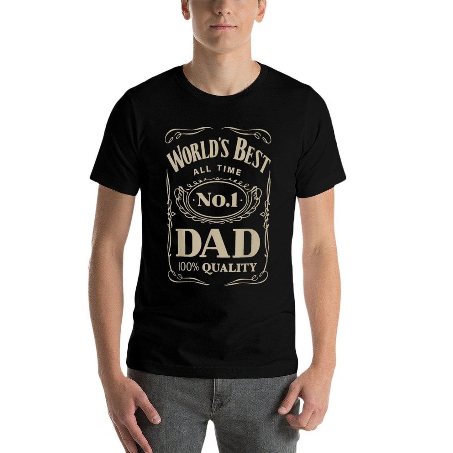 Worlds Best All Time No. 1 Dad 100 Quality Vintage-inspired T-Shirt