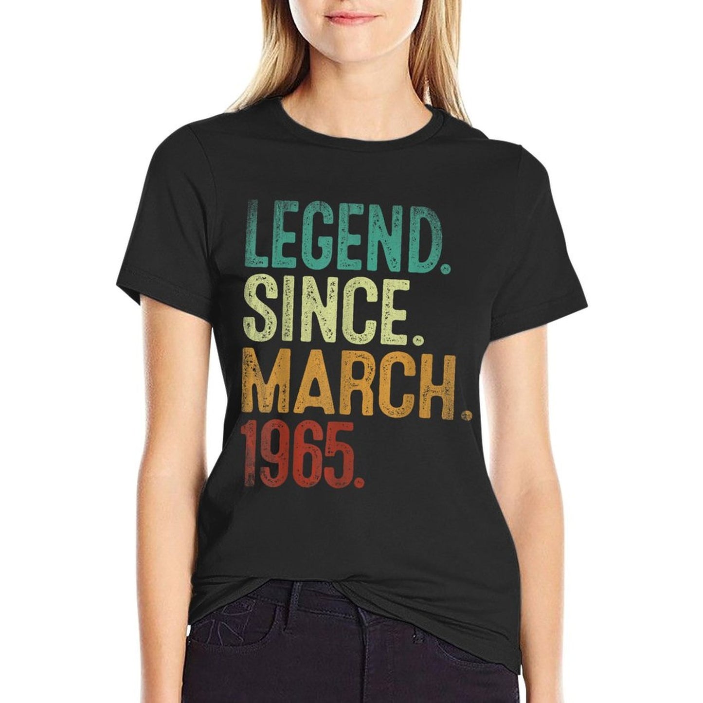 60 Year Old Legend Since March 1965 60th Birthday Stretchy T-Shirt