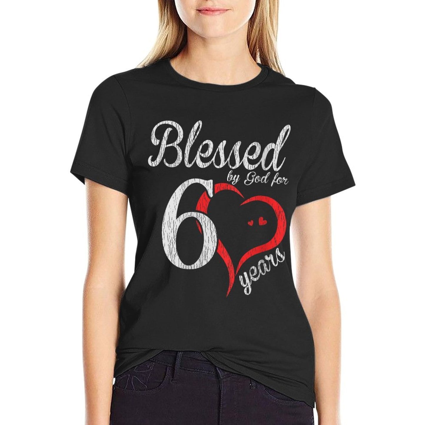 Womens Vintage 60th Years Old Blessed By God - Happy 60th Birthday Breathable T-Shirt