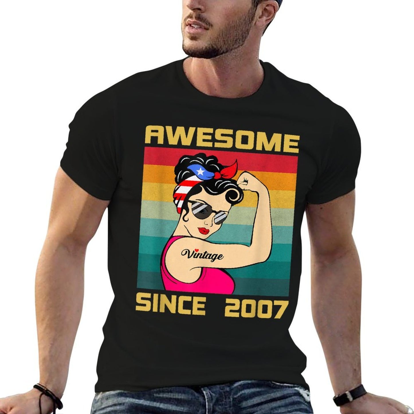 18 Years Old Women Birthday Gifts Vintage Awesome Since 2007 Soft T-Shirt