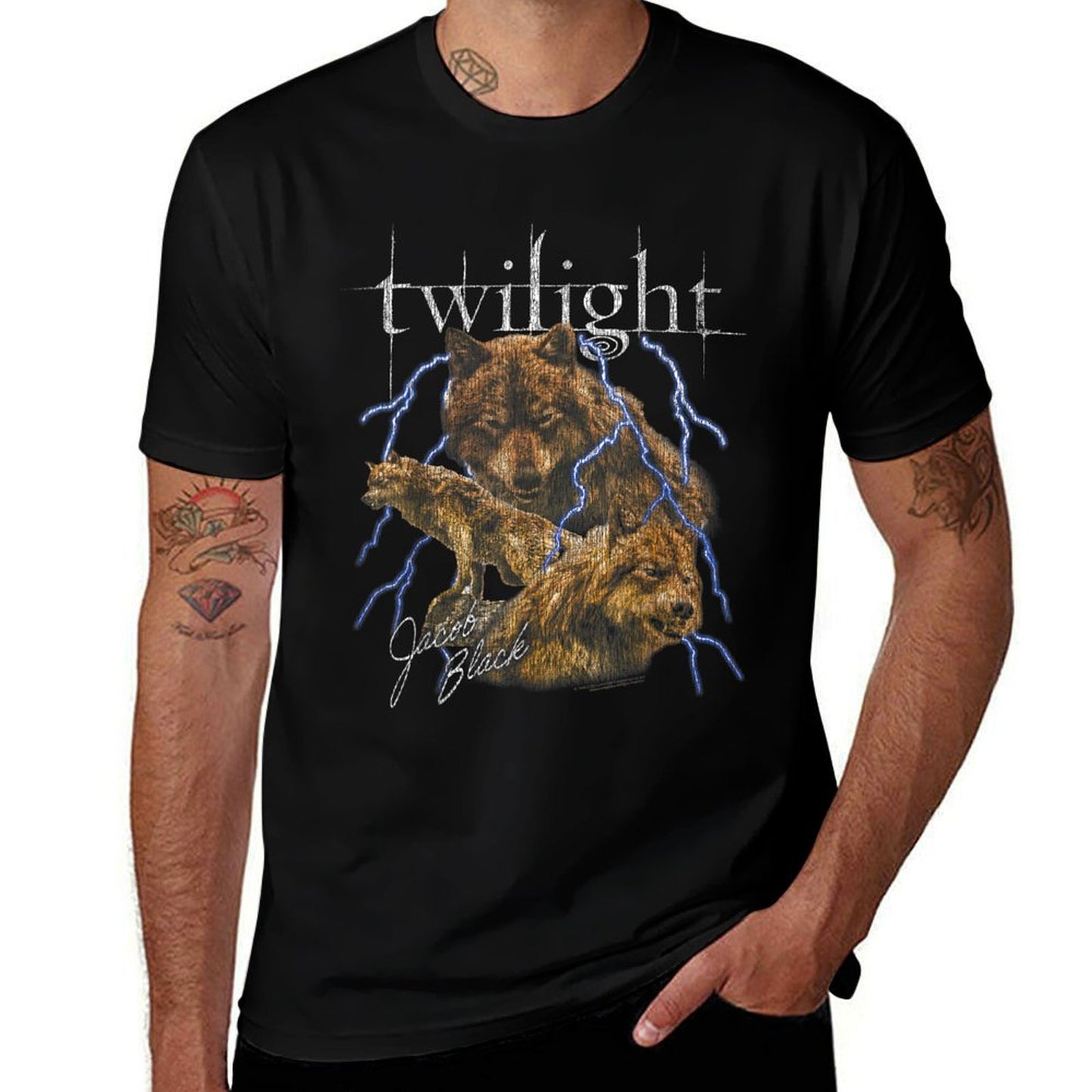 Twilight Saga Jacob Black Three Wolf Moon Werewolf Movie Comfortable T-Shirt