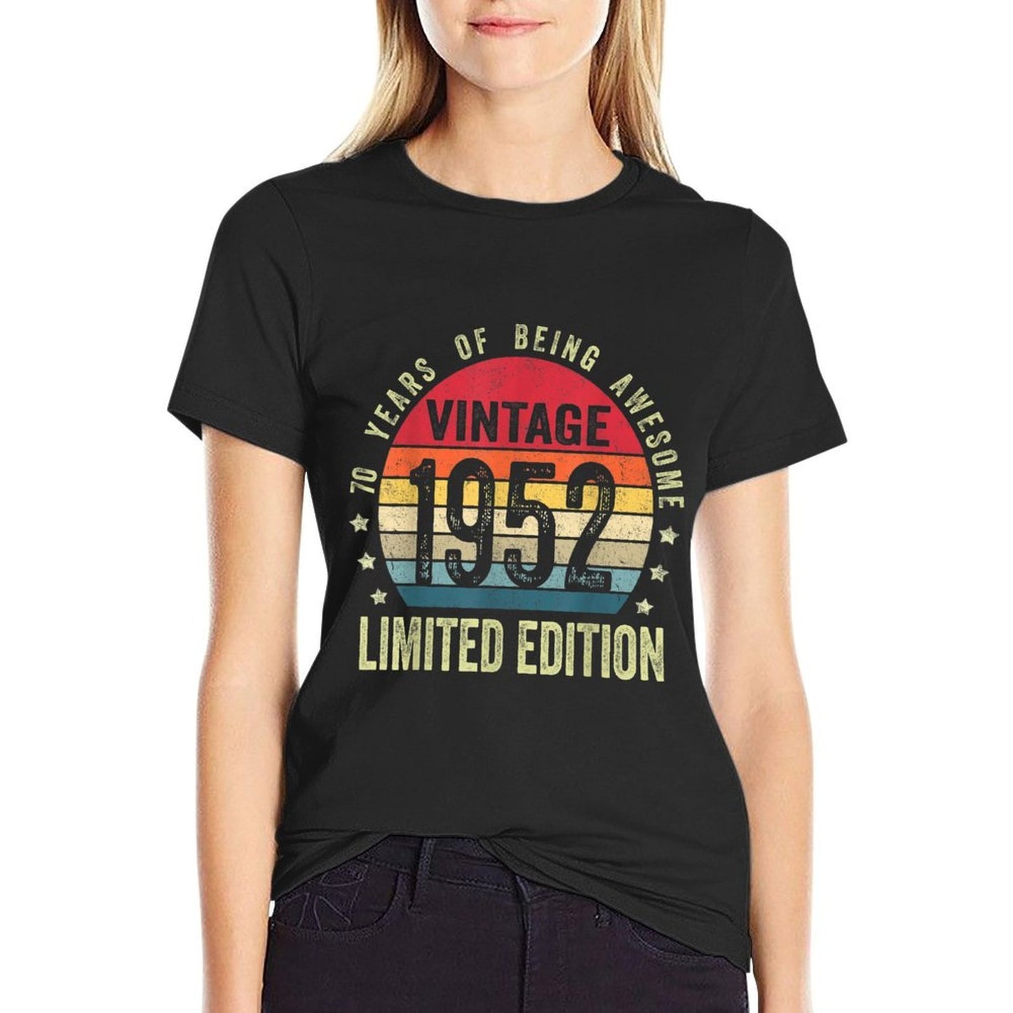 70 Year Old Gifts Vintage 1952 Limited Edition 70th Birthday Heathered Texture T-Shirt