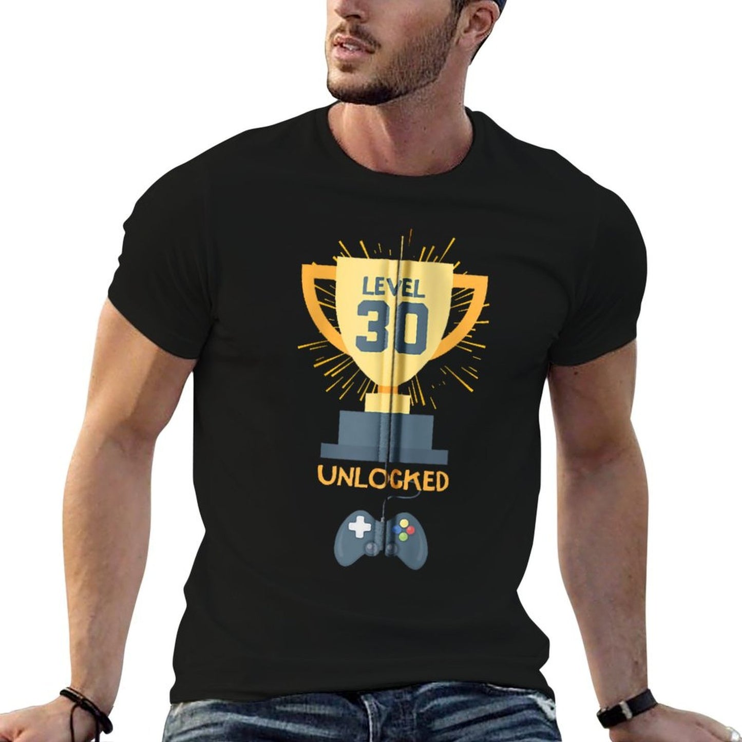 30th Birthday Gift 30 Year Old Level Up Gamer Tshirt Zip Versatile T-Shirt