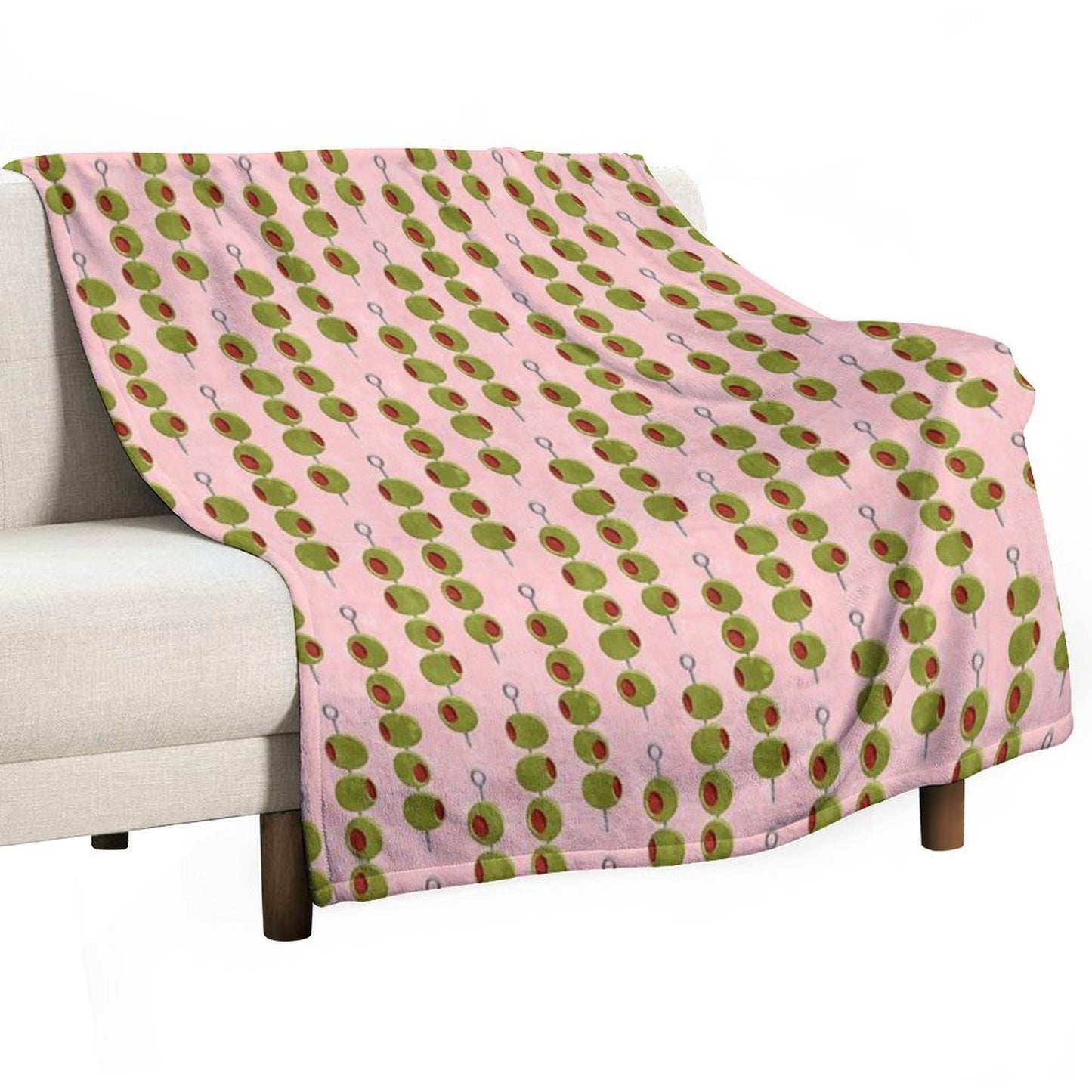 Martini Cocktail Olives - Olives on A Stick (pink) Machine-washable Throw Blanket