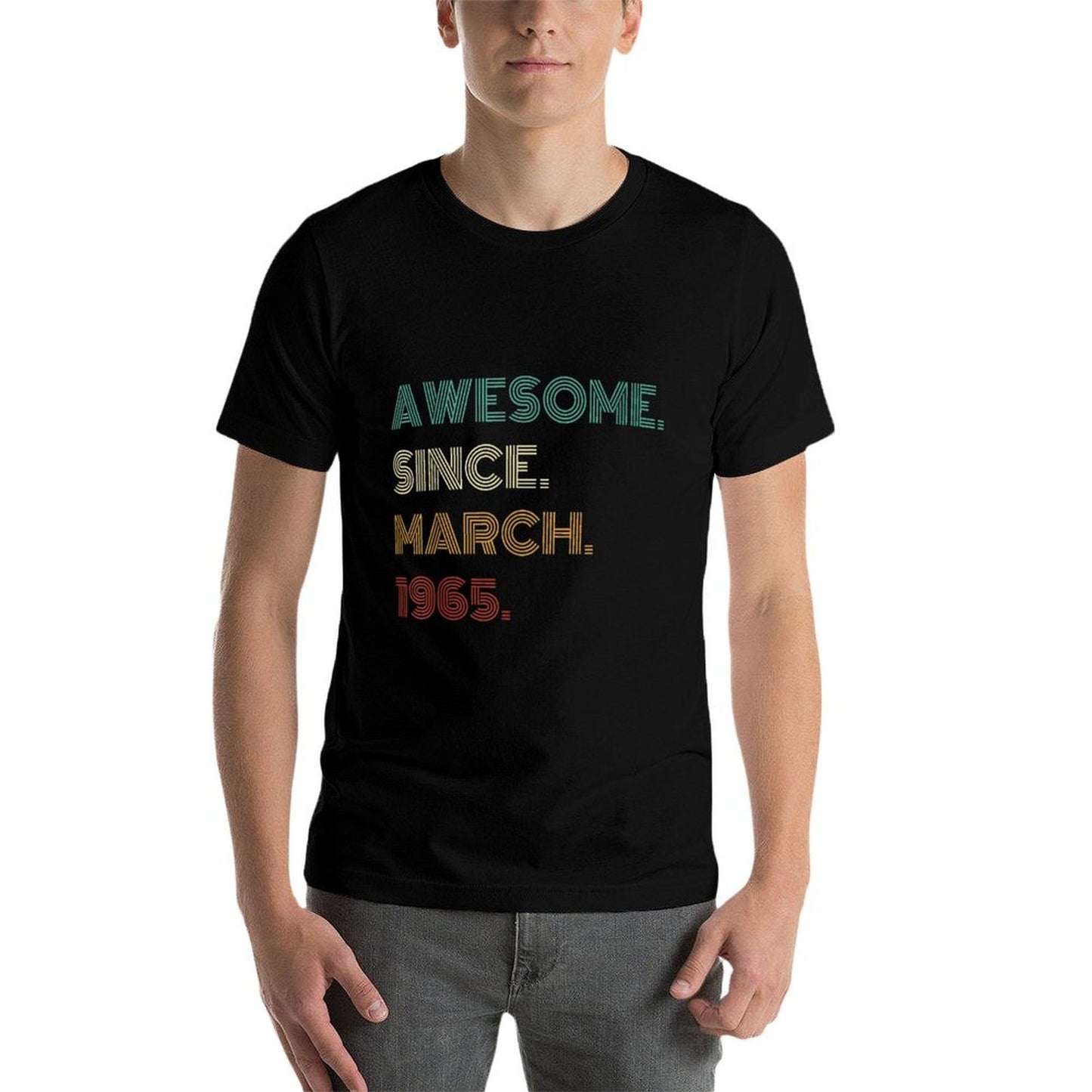 60 Years Old Awesome Since March 1965 60th Birthday Soft T-Shirt