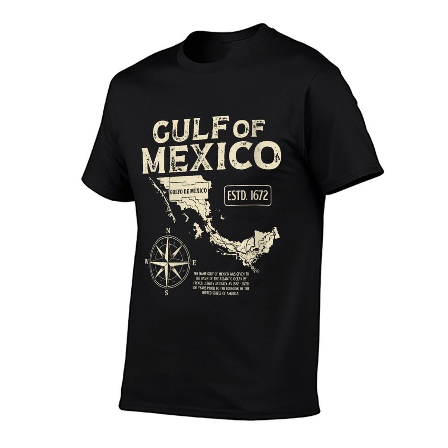 Womens Gulf of Mexico Not US America Historic Map 1672 Mens Womens Lightweight T-Shirt