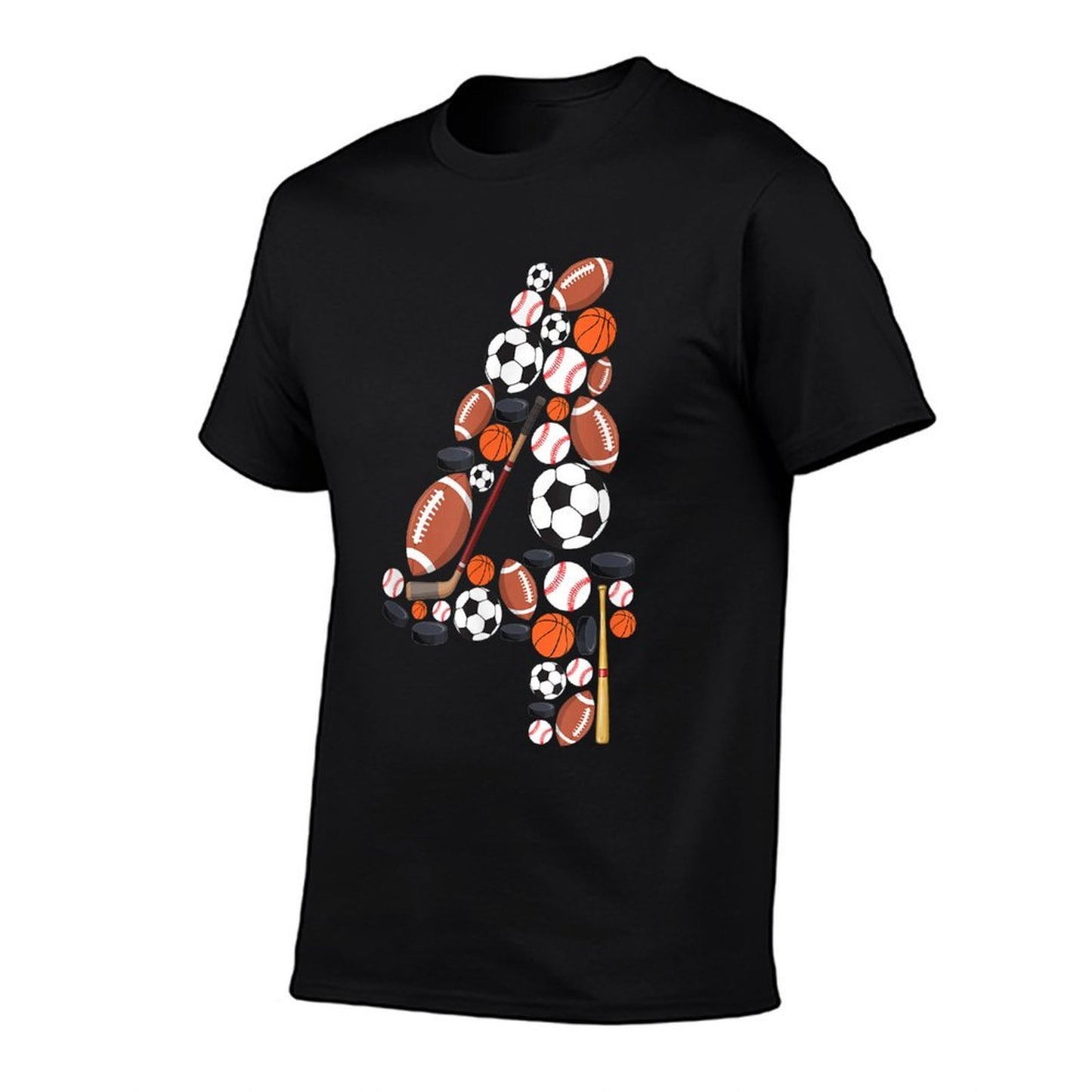4th Birthday Boy Kids 4 Years Old Sports Baller Cotton T-Shirt