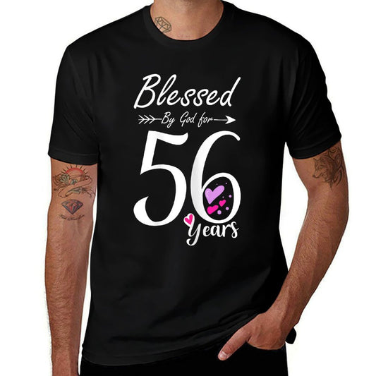 56th Birthday Gift And Blessed for 56 Years Birthday  Polyester Blend T-Shirt