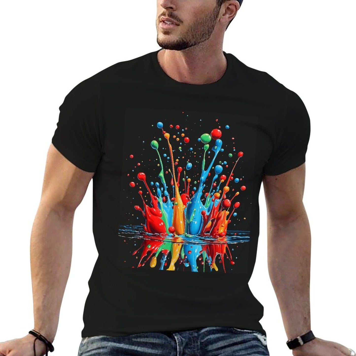 Vibrant Colorful Splash Abstract Art for Art Lovers  Slim-fit Cut T-Shirt