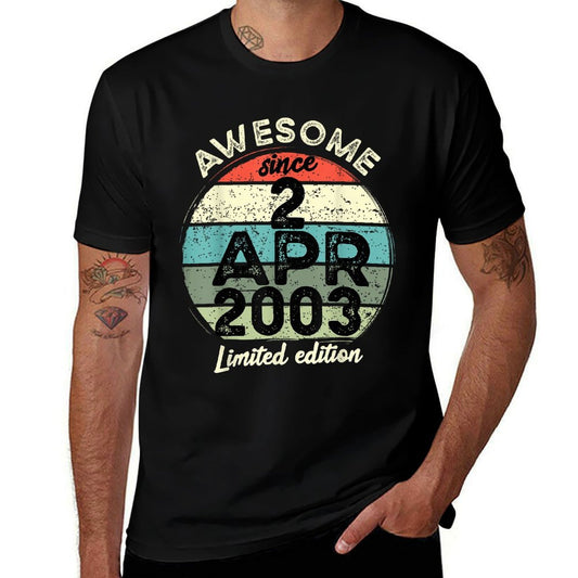 20 Year Old Birthday 2 April 2003 20th Birthday  Affordable Price T-Shirt