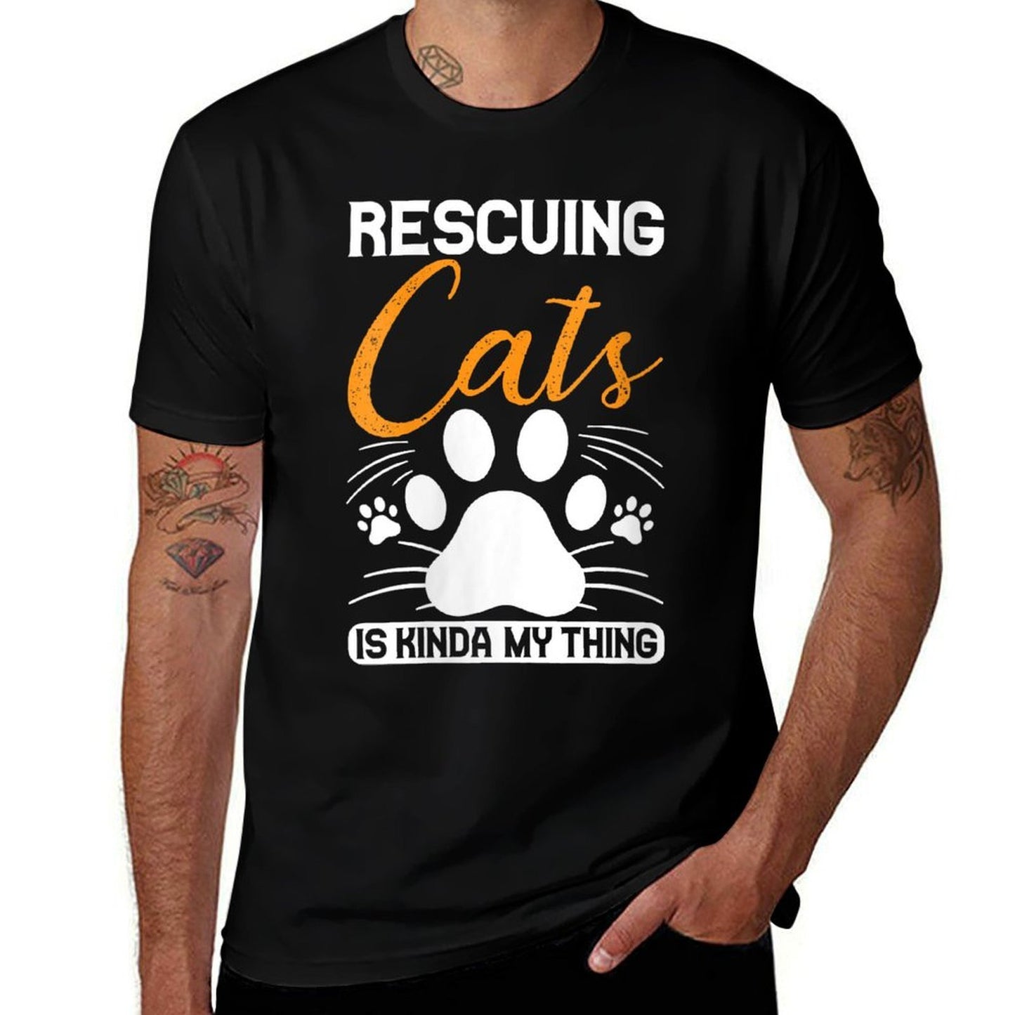 Womens Animal Rights Design For Cat Rescuer  High-quality Stitching T-Shirt