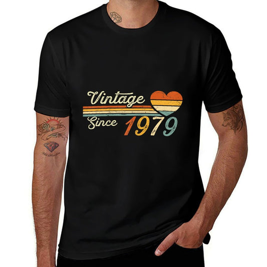 Vintage Born in 1979 Birthday Ladies  Heathered Texture T-Shirt