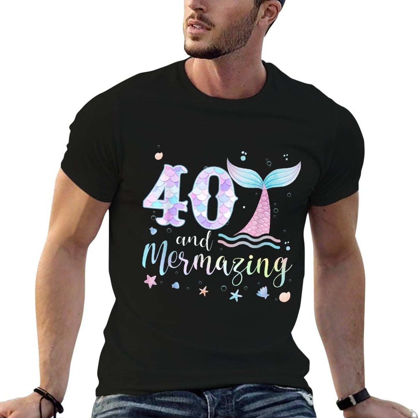 40th Birthday Mermaid Mermazing 40 Years Old Bday  Durable T-Shirt