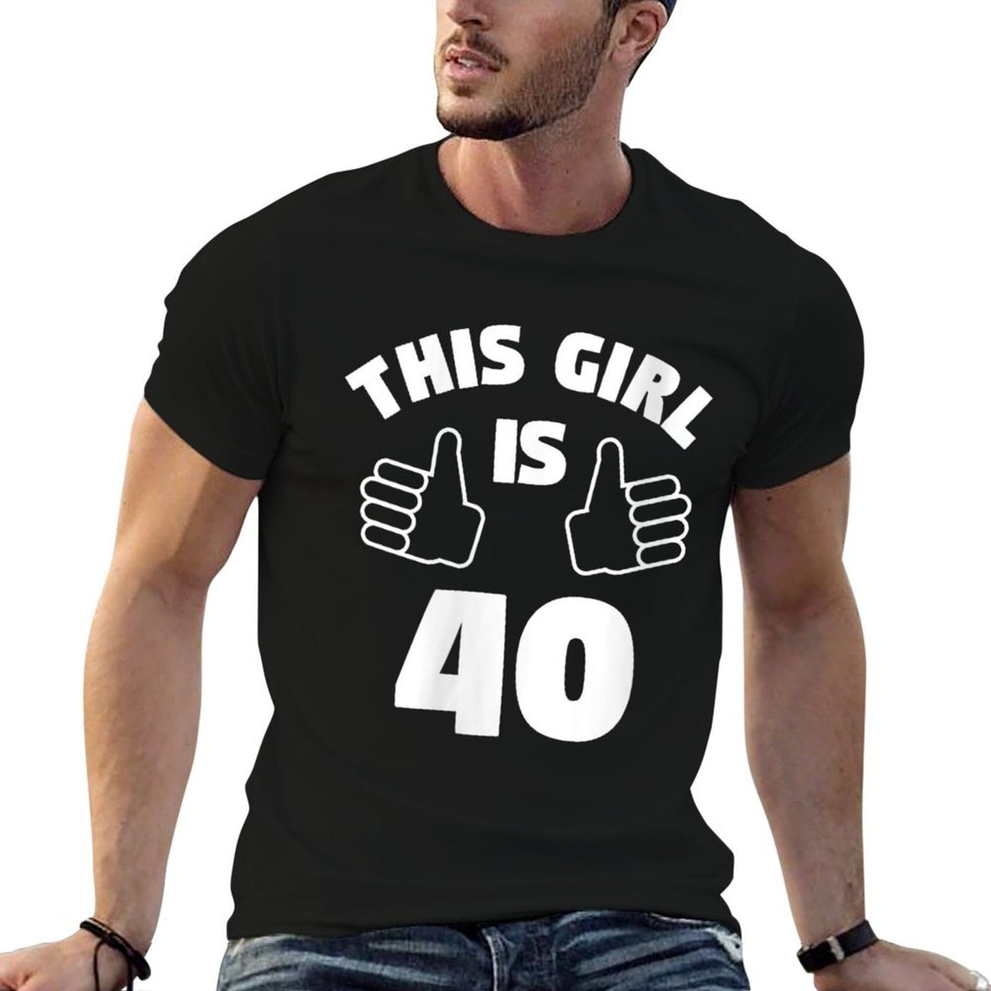 Womens This Girl Is 40 Years Old 40th Birthday Gift for Girls  Fade-proof Color T-Shirt