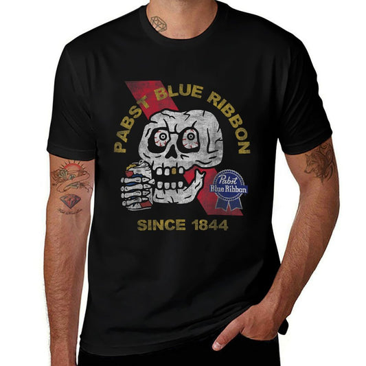Weathered Pabst Beer Skull Since 1844  Moisture-wicking T-Shirt
