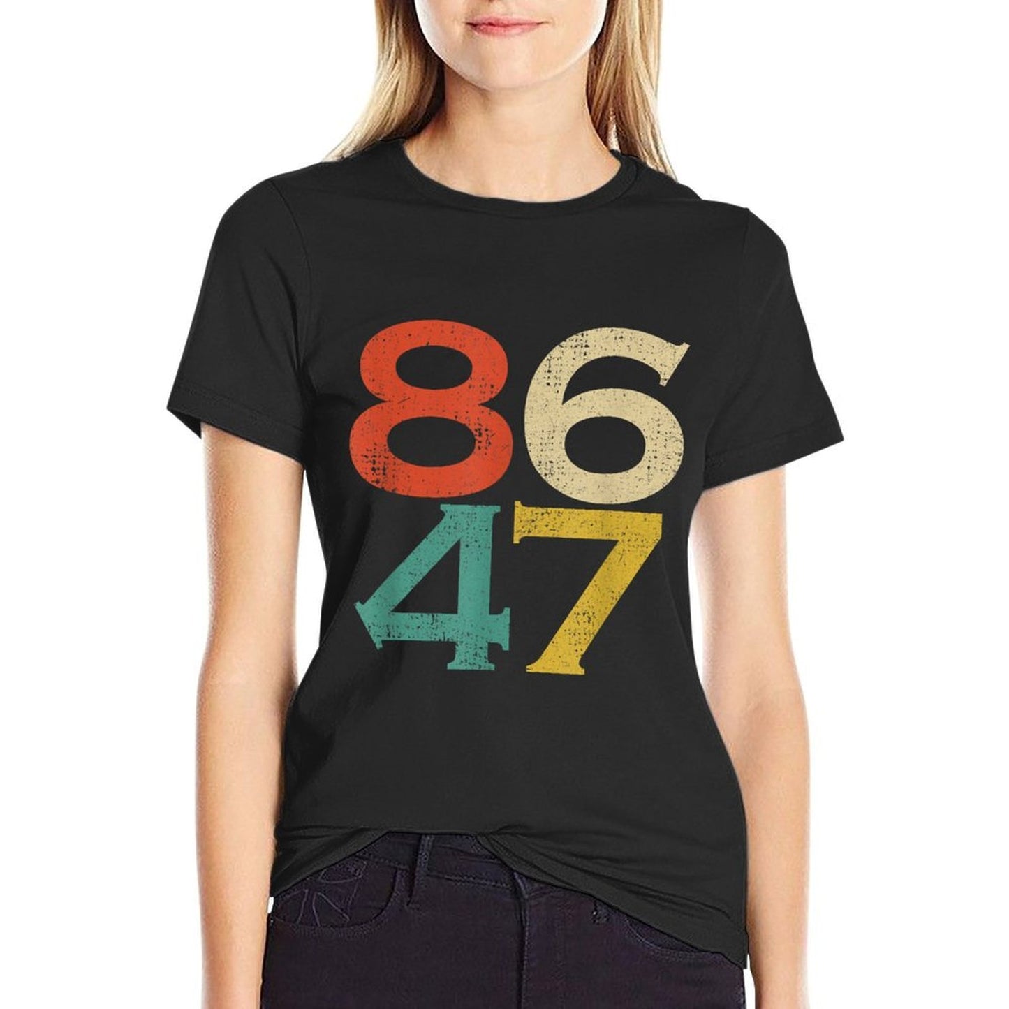 Vintage Classic 86 47 80s Style Anti Trump Impeach Cancel  Oversized Silhouette T-Shirt