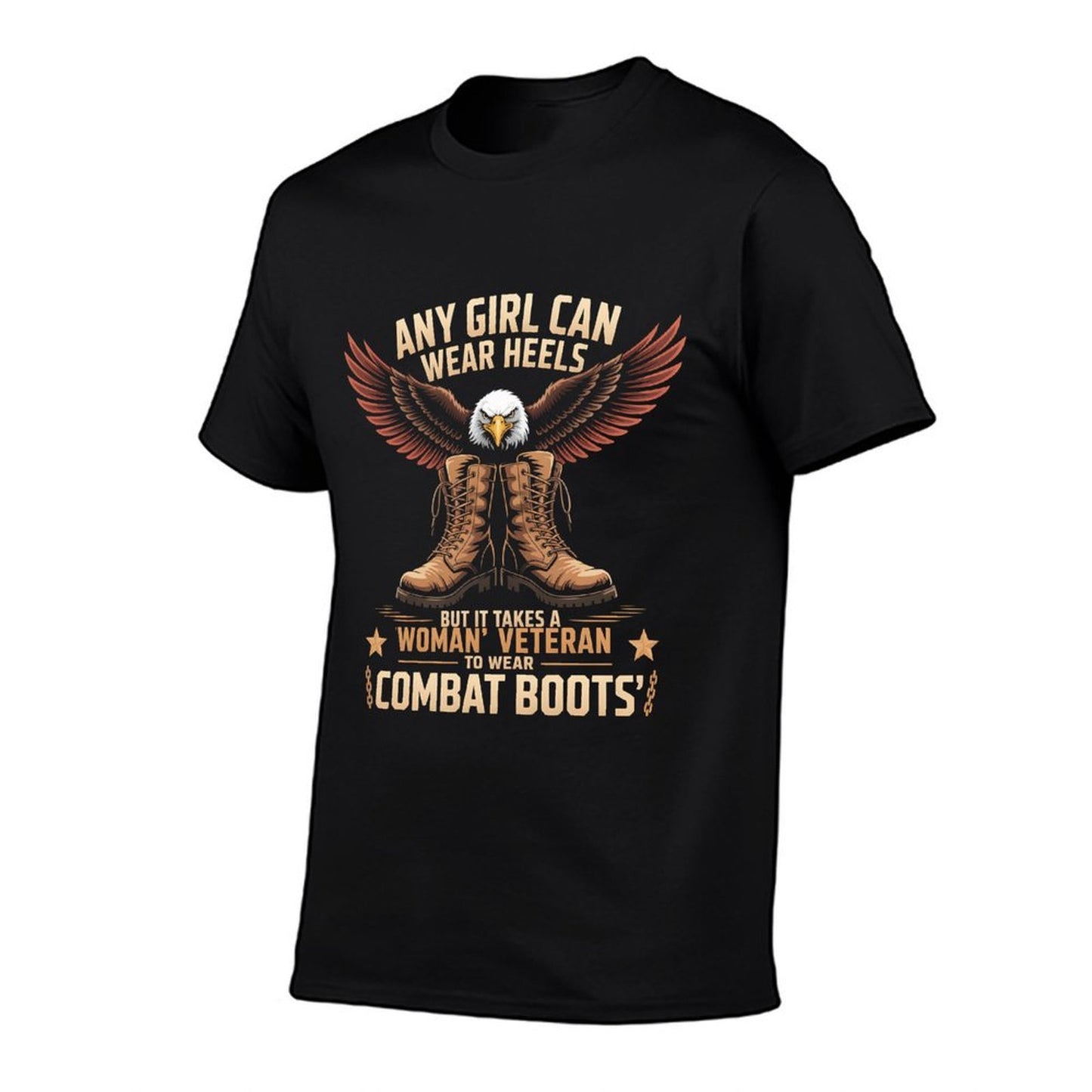 Woman Veteran Combat Boots Military Patriotic Gift  Durable T-Shirt