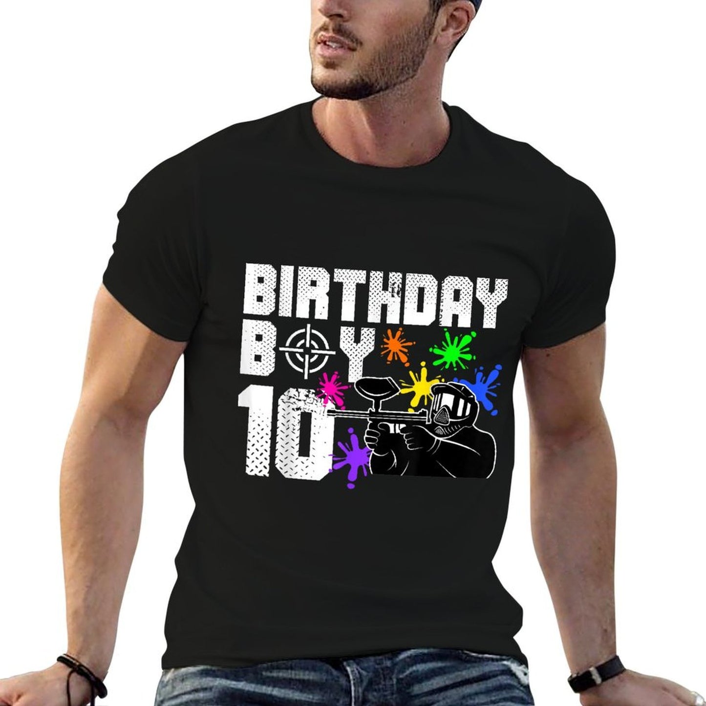 10th Birthday Paintball Outdoor Sport 10 Year Old Funny  Eco-friendly Material T-Shirt