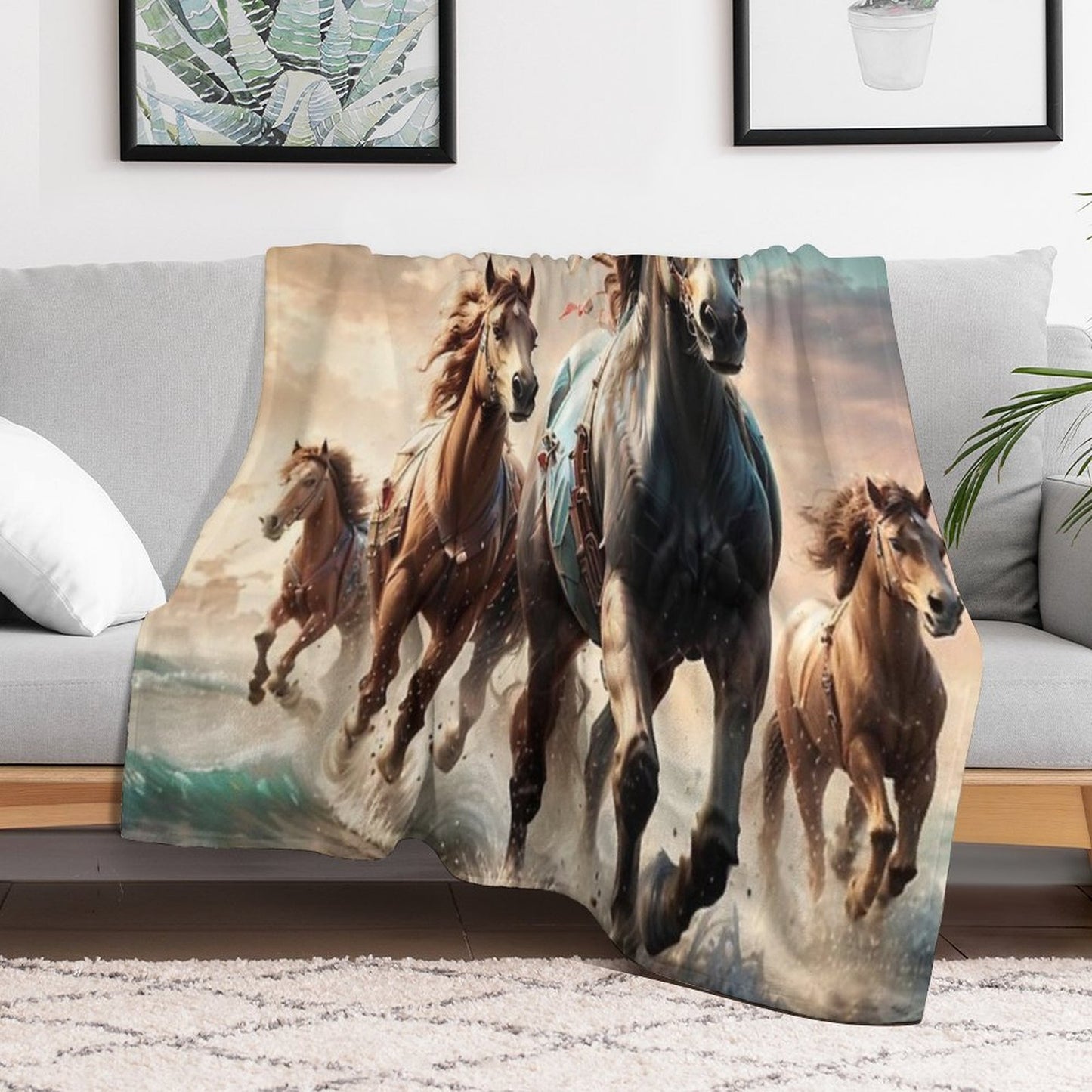001 Wild Horses Versatility Throw Blanket
