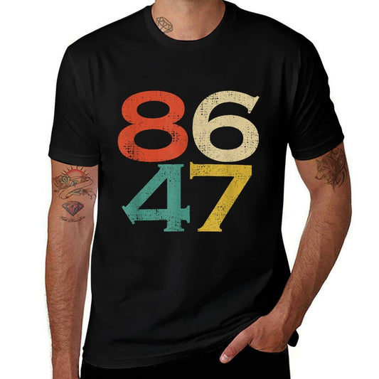 Vintage Classic 86 47 80s Style Anti Trump Impeach Cancel  Oversized Silhouette T-Shirt