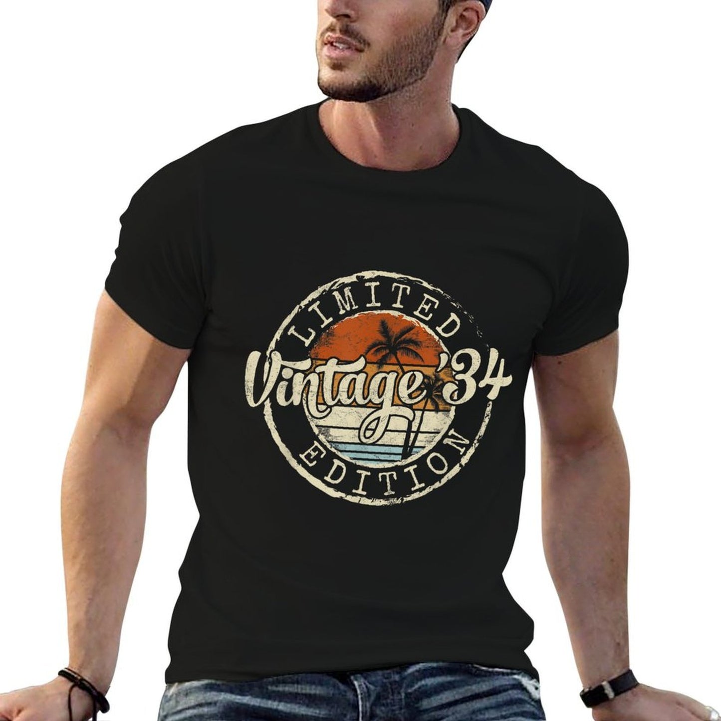 Vintage 1934 91st Birthday Gifts For Men Women 91 Year Old  Eco-friendly Material T-Shirt