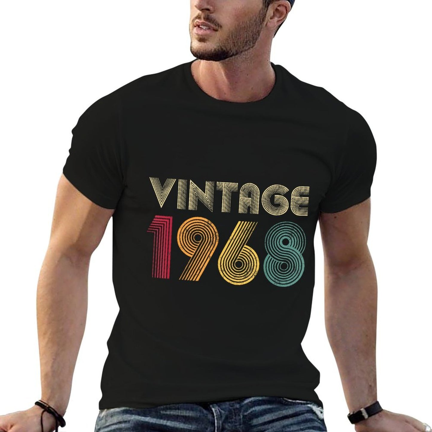 57th Birthday Gift 1968 Vintage Men Women 57 Years Old  High-quality Stitching T-Shirt