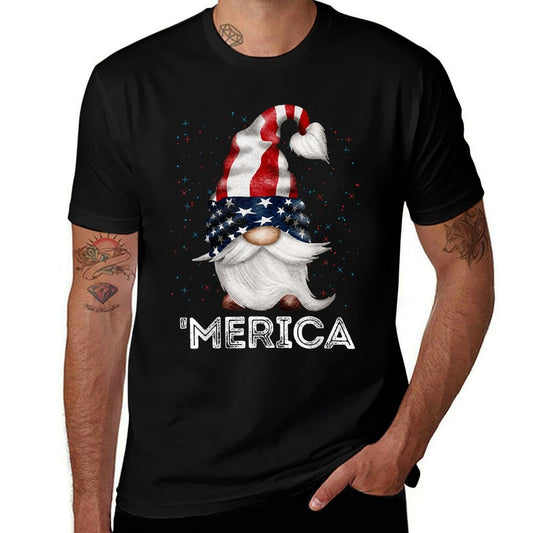 4th Of July Patriotic Gnome American Colored Gnome  Quick-drying T-Shirt