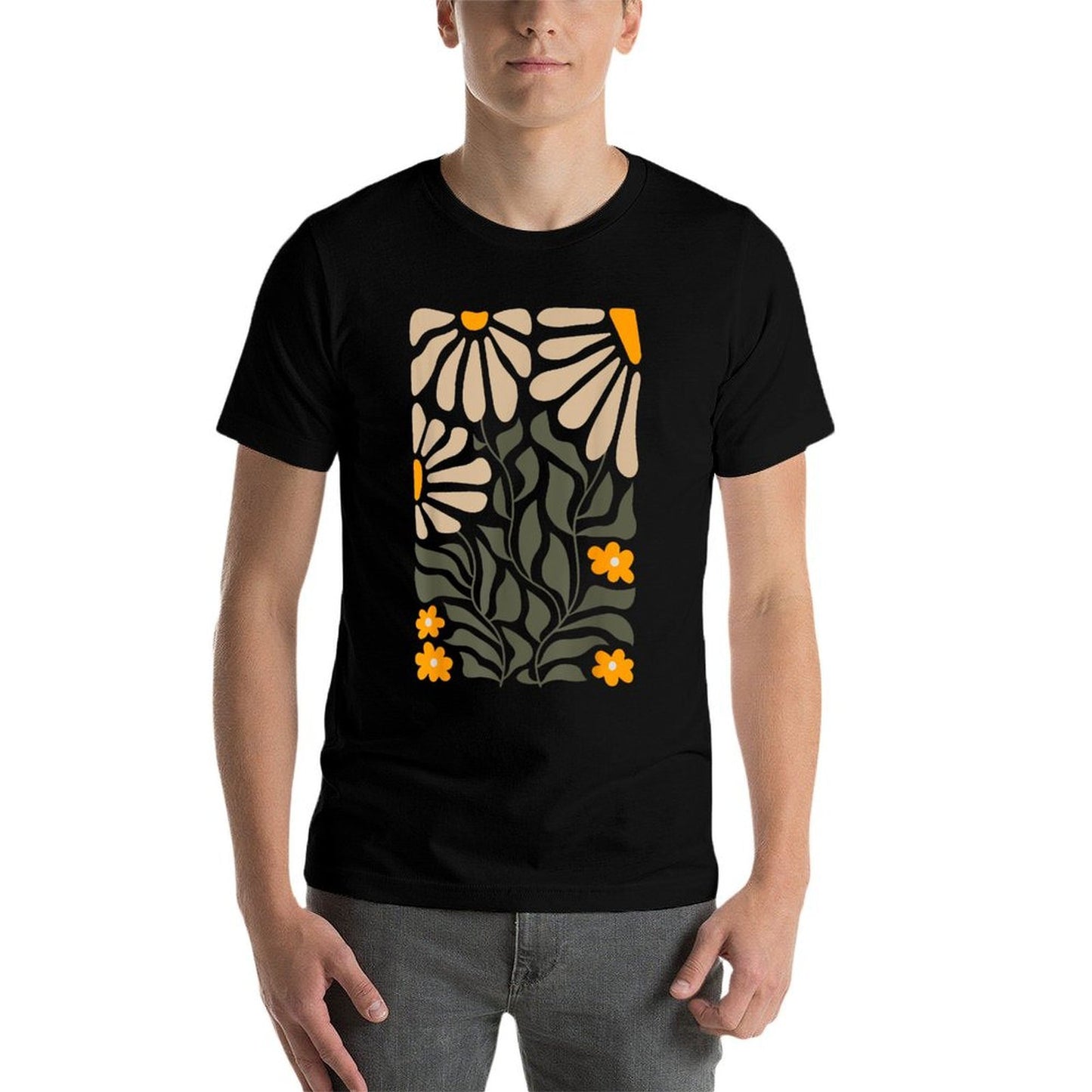 Vintage Matisse Style Wild Flowers  High-quality Stitching T-Shirt