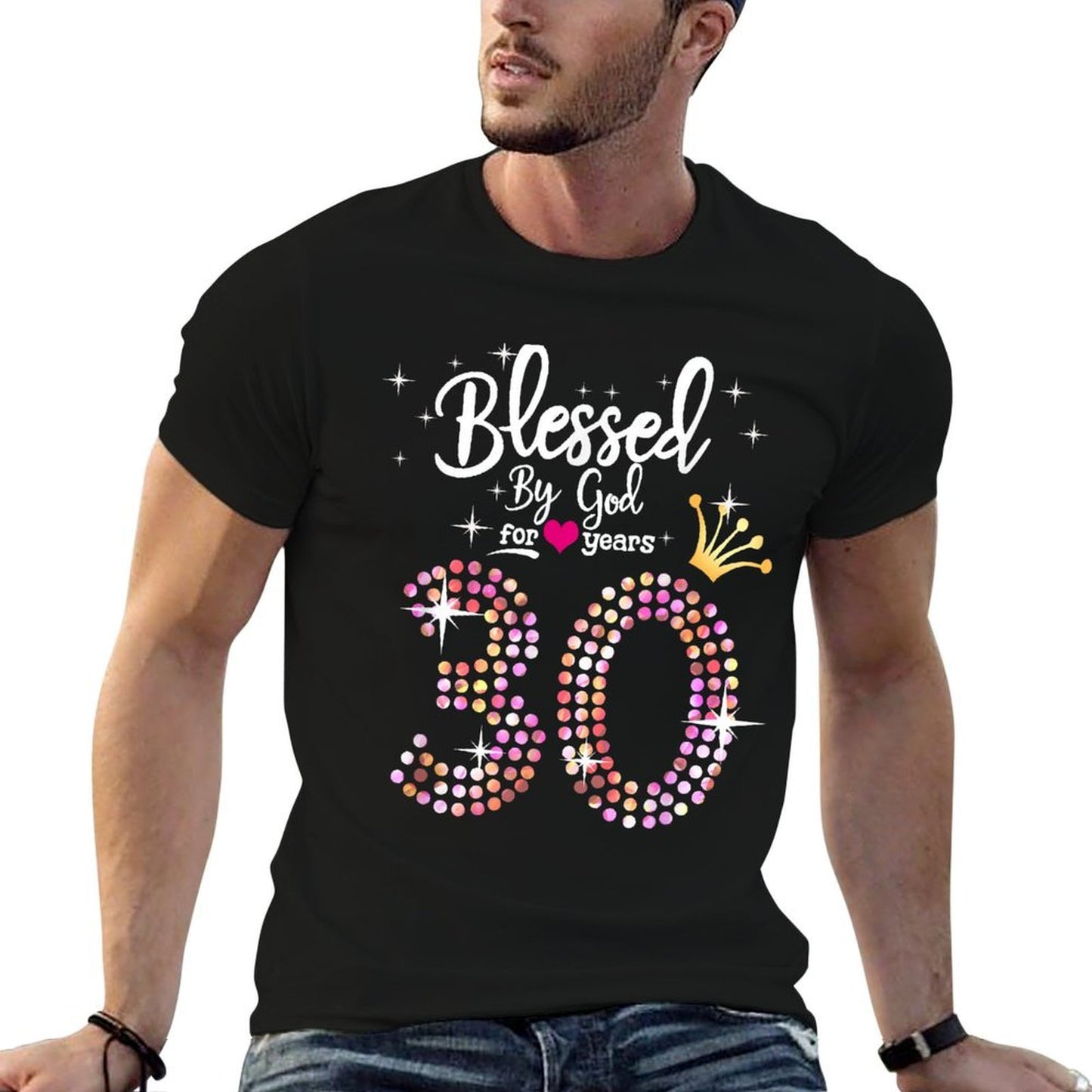 Womens Blessed by God for 30 Years 30th Birthday Anniversary  Breathable T-Shirt