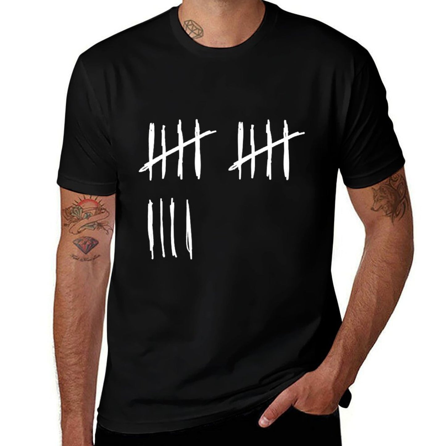 14 Years Done 14th Birthday Old Funny Tally Marks Counting  Heathered Texture T-Shirt