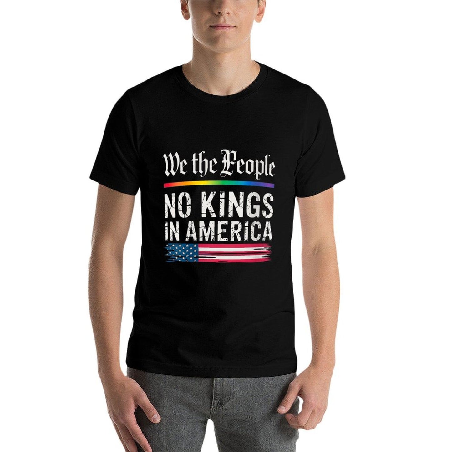 Womens No Kings In America We The People  Slim-fit Cut T-Shirt