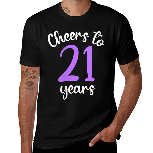 Womens 21st Birthday Cheers To 21 Years Purple 21st Birthday  Classic T-Shirt