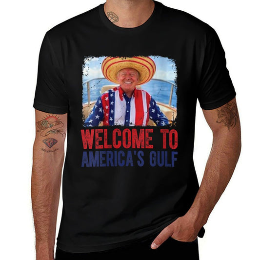Womens Welcome To America's Gulf Mexico Women Men Dad  Stretchy T-Shirt
