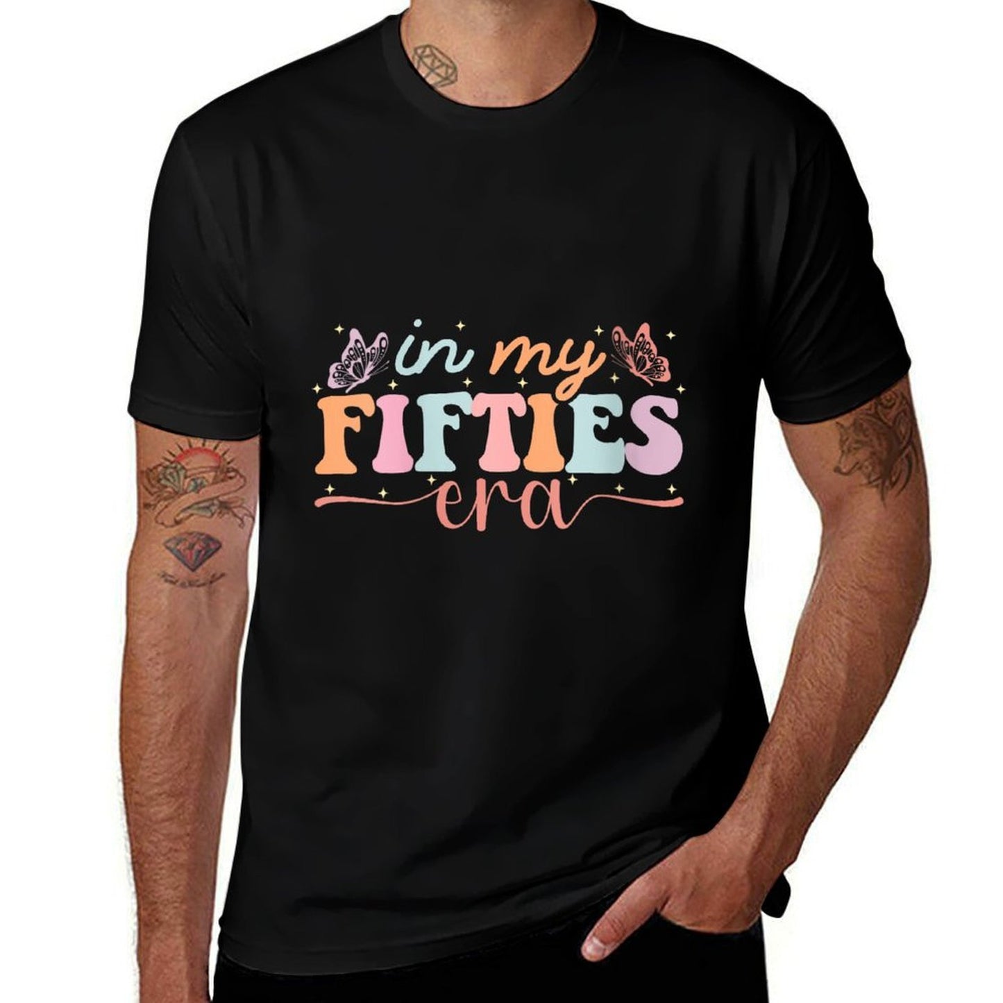 Womens In My Fifties Era 50th Retro Birthday For Women 50 Year Old  Oversized Silhouette T-Shirt