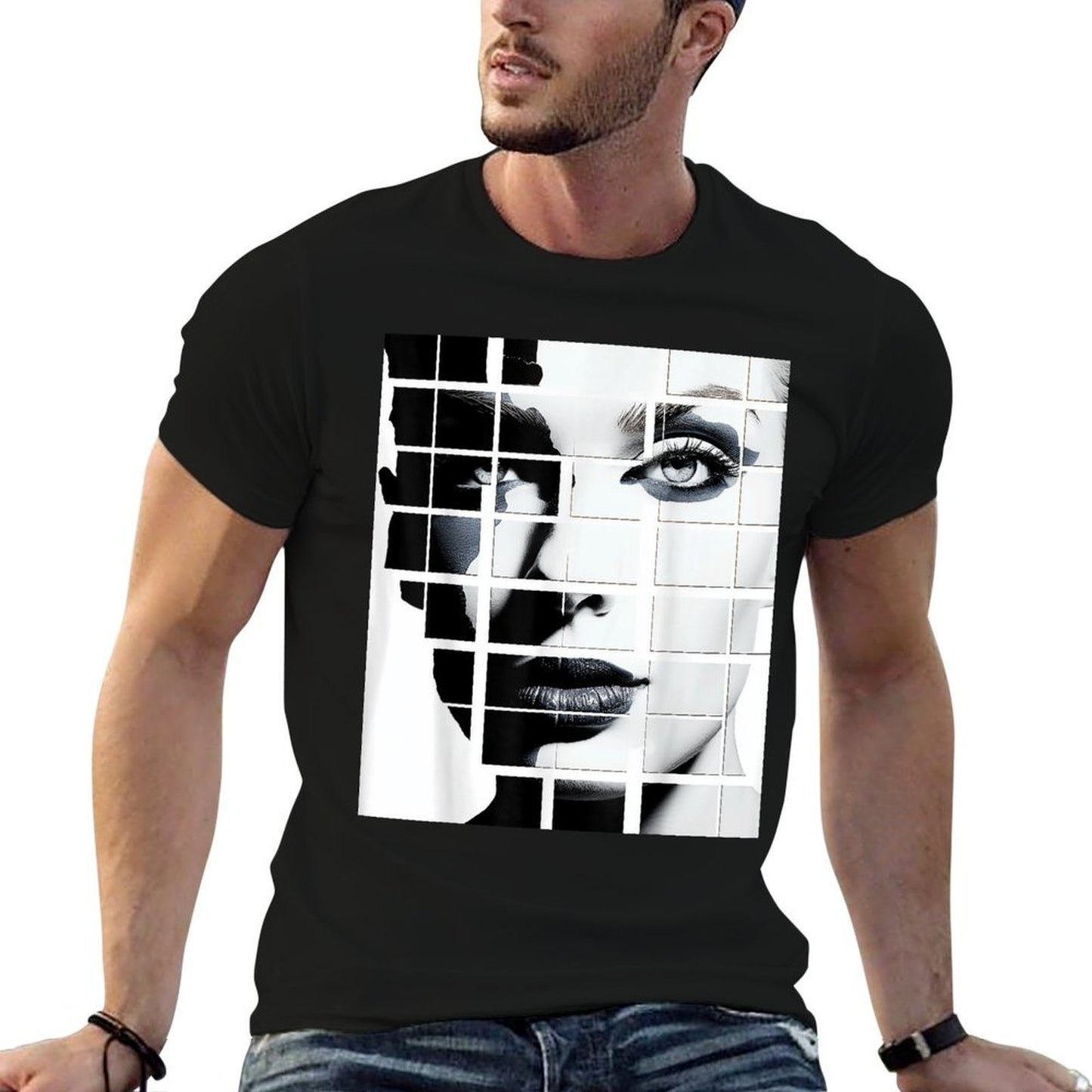 Women Geometric Drawing Human Art Abstract Graphic Women  Soft T-Shirt