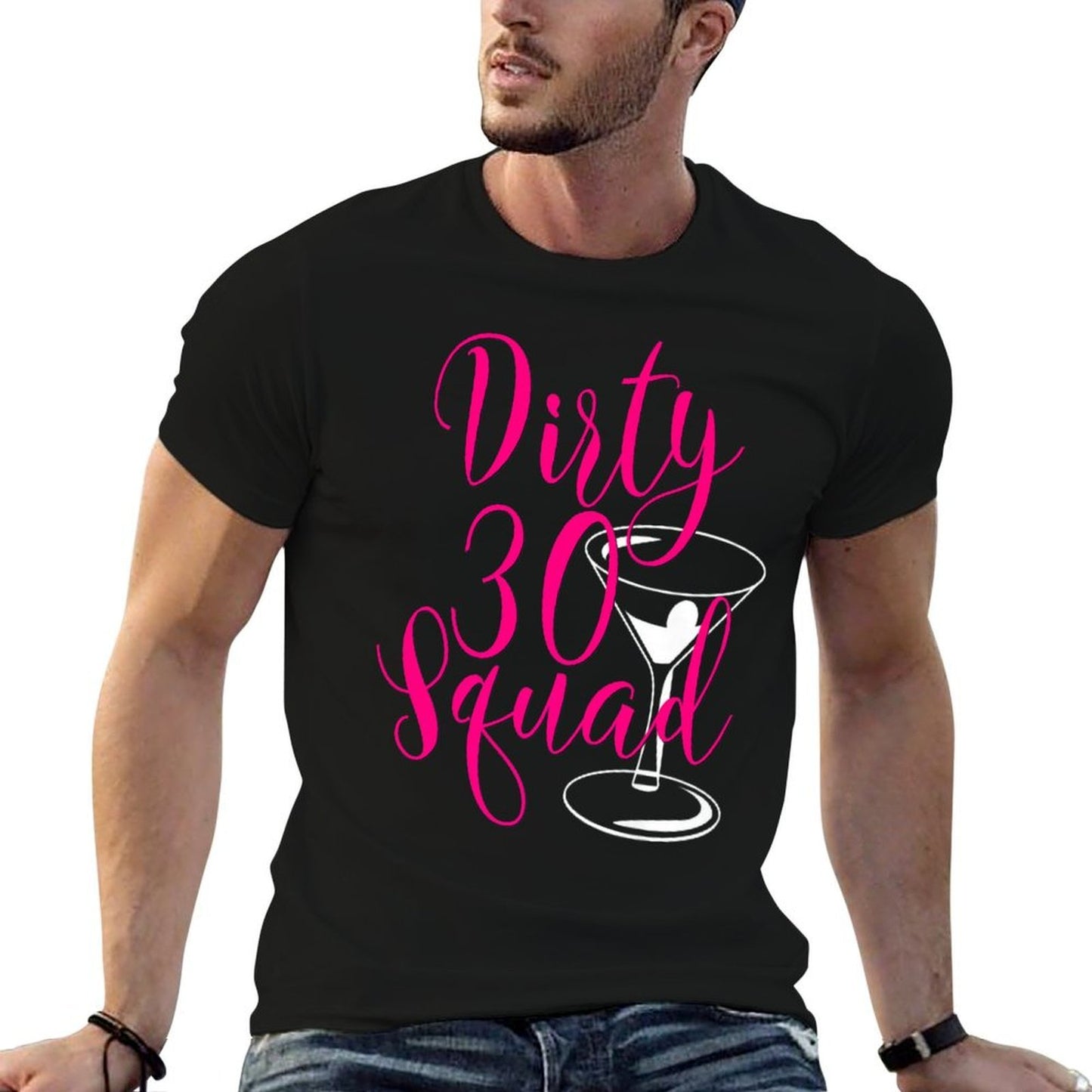 30th Birthday Party Dirty 30 Squad Thirty Pink Premium  Stretchy T-Shirt