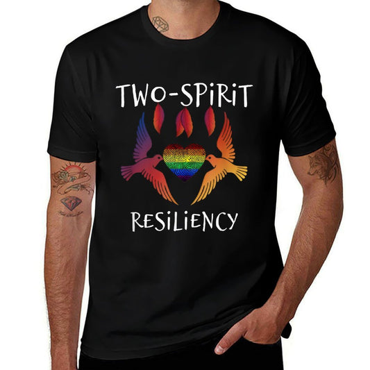 Two-Spirit Resiliency Indigenous Native American LGBTQ Pride  Polyester Blend T-Shirt
