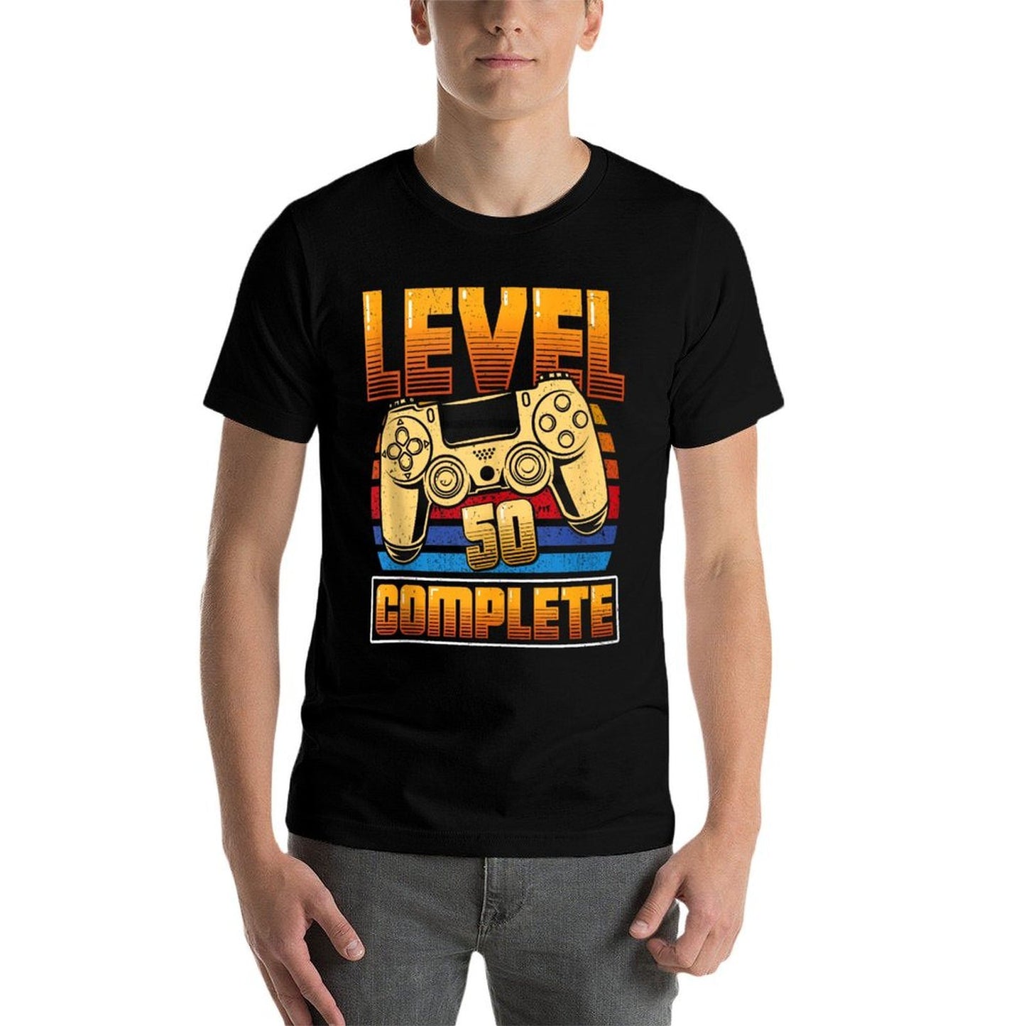 50th Birthday LEVEL 50 COMPLETE 50 Years Retro  Moisture-wicking T-Shirt