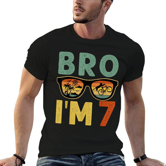7th Birthday Boy Bro I’m 7 Year Old Kids Seven Bday  Soft T-Shirt