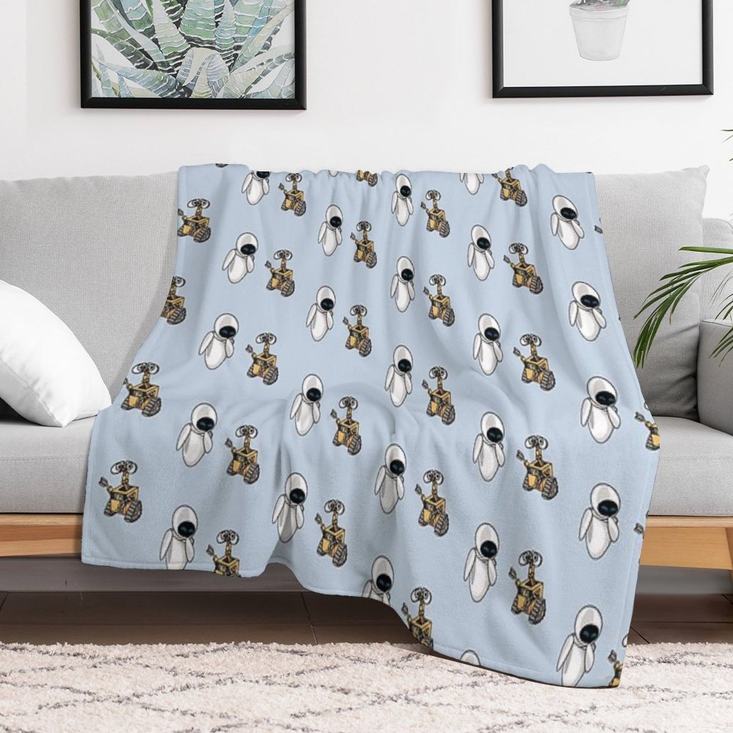 Wall-e And Eve Bundle Velvety-soft Throw Blanket