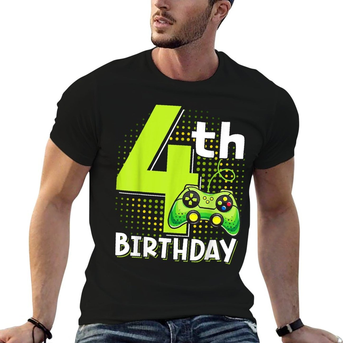 4th Birthday Gamer 4 Year Old Funny Video Game Boys  Quick-drying T-Shirt