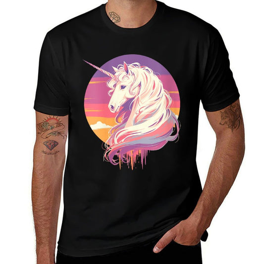 Womens Majestic Sunset Unicorn Art Mystical Creature Fantasy  Trendy Pattern T-Shirt