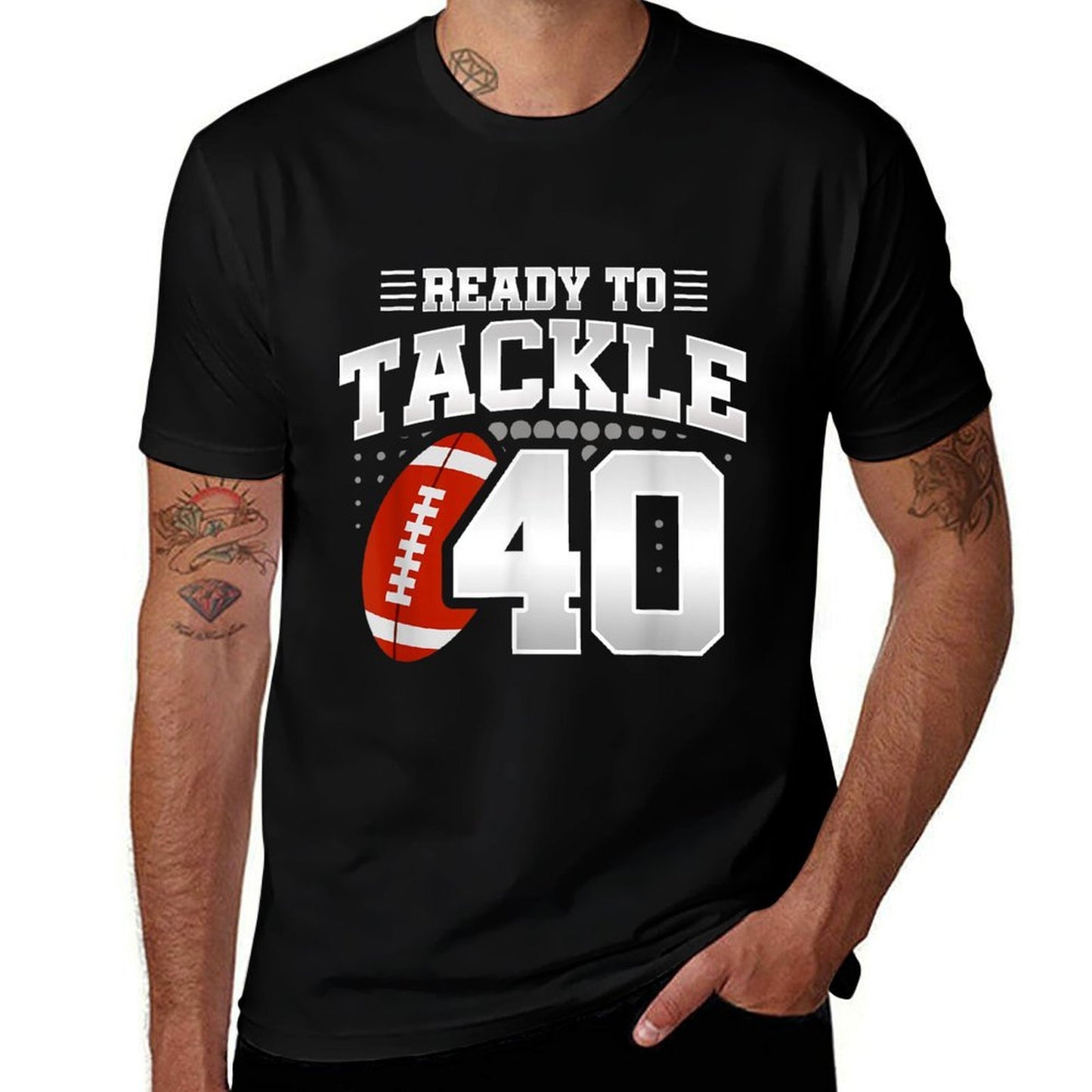 40th Birthday - Football Birthday Party - 40th Birthday  Polyester Blend T-Shirt