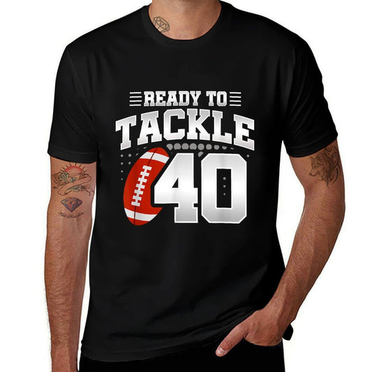 40th Birthday - Football Birthday Party - 40th Birthday  Polyester Blend T-Shirt