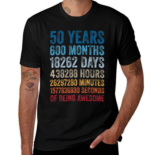 50 Years of Being Awesome Days Hours Minutes 50th Birthday Premium  Moisture-wicking T-Shirt