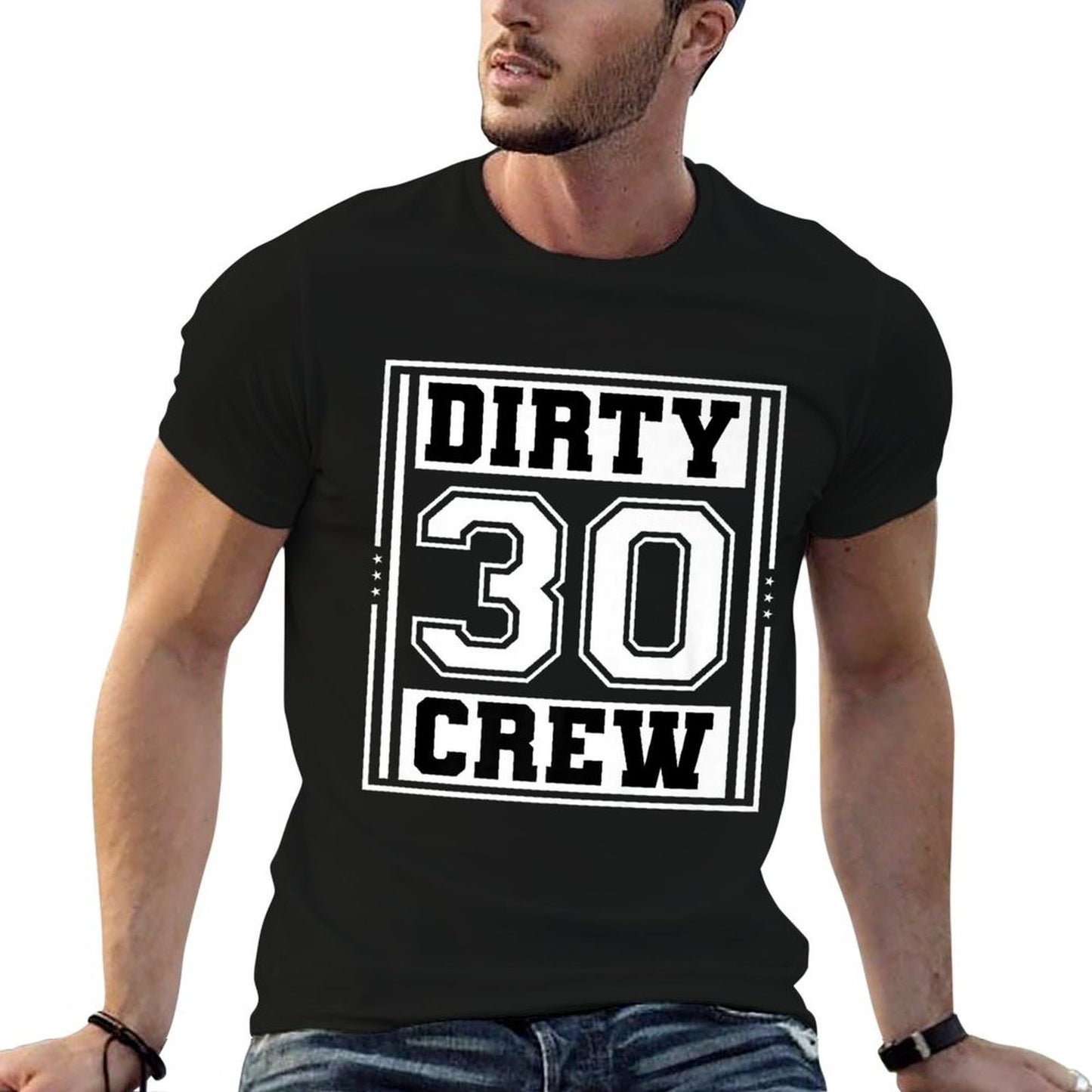 30th Birthday Party Squad - Dirty 30 Crew Birthday Matching Premium  Heathered Texture T-Shirt
