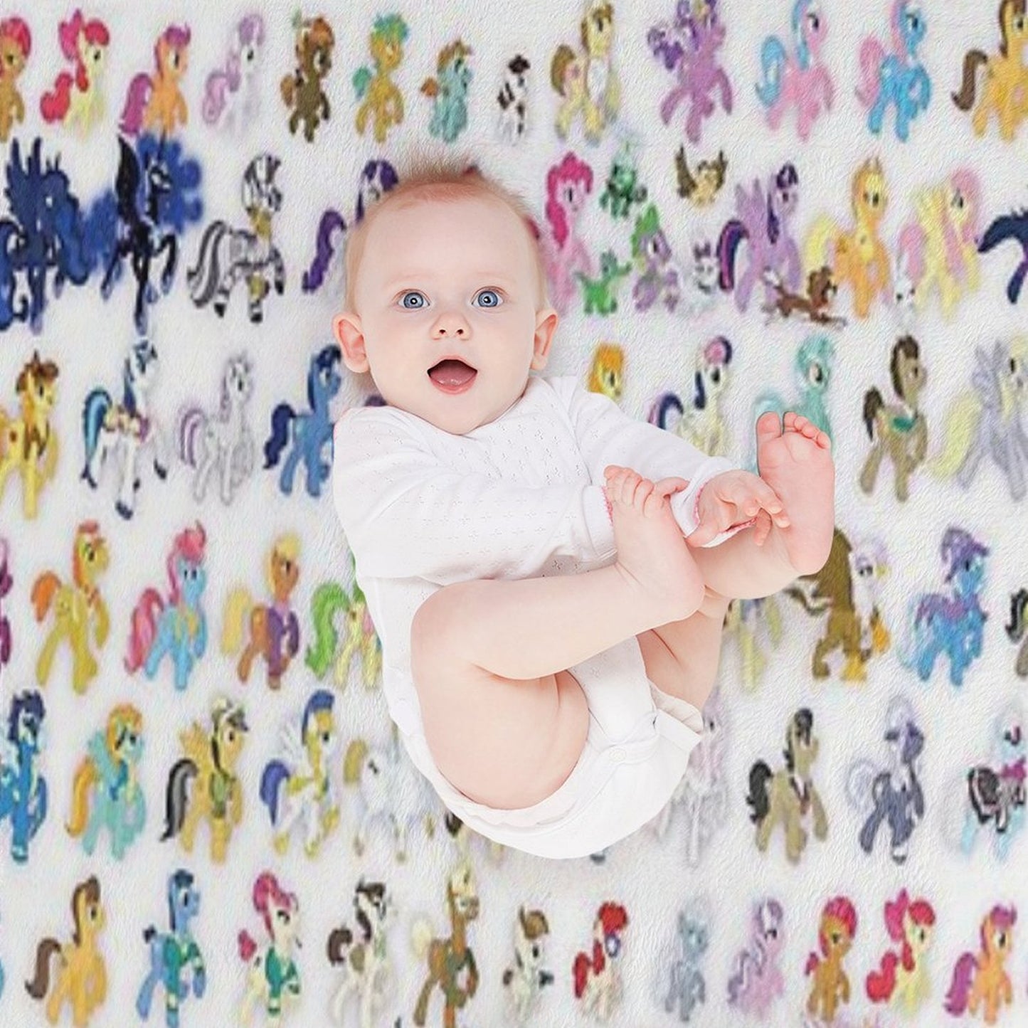 100 PONIES MEGA-PATTERN Sustainable Throw Blanket